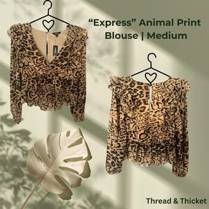 Express Leopard Print Blouse | Animal Print Top | Medium | NWT